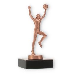 Pokal Metallfigur Basketballer bronze auf schwarzem Marmorsockel 14,8cm