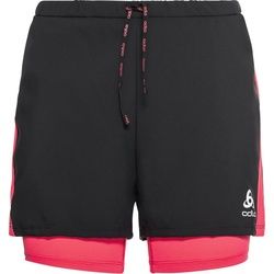 Odlo 2-in-1 Shorts Essential 3 Inch black - paradise pink (60270) XL