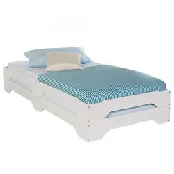 Idimex Stapelbett Ronny 90X200 Cm , Weiß , Holz , Kiefer , Vintage , 90x200 cm , FSC Mix , Schlafzimmer, Betten