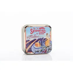 La Savonnerie de Nyons - Metallbox mit Seife 'Champ Lavande' 155 g
