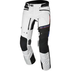 Macna Novac wasserdichte Motorrad Textilhose, schwarz-weiss-rot, Größe XL für Männer
