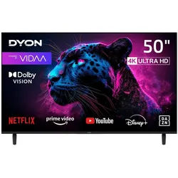 Dyon MOVIE SMART 50 VX LED-Fernseher (126 cm/50 Zoll, 4K Ultra-HD, Smart-TV, 50" 4K Smart-TV mit Portal, Bluetooth, Sprachsteuerung & Triple Tuner) schwarz