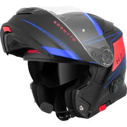 Bogotto H271 Taog Bluetooth Klapphelm, schwarz-rot-blau, Größe XL für Männer