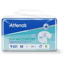 Attends Slip Air Comfort 9 Inkontinenzslips, saugfähig, Saugfähige Slips für starke Harn- und Stuhlinkontinenz, 1 Packung = 28 Stück, Größe M (Umfang 80-110 cm)