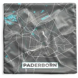 MuchoWow Dekokissen Blau - Deutschland - Karte - Stadtplan - Paderborn, Kissenbezüge, Kissenhülle, Deko Kissenbezug, Kissen, 50x50 cm bunt 50 cm x 15 cm x 50 cm