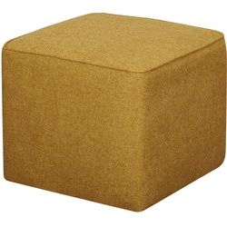 Designer-Hocker quadratisch kumingelber Stoff PAVE