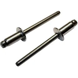 Blindniet Flachrundkopf Edelstahl / Edelstahldorn gerillt - 3,2 x 10,0 / 4,5 - 6,5 / 3,3