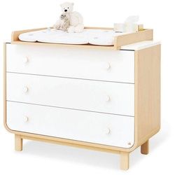 Pinolino Wickelkommode , Weiß, Ahornfarben , Holz , Ahorn , 3 Schubladen , 115x98x77 cm , Baby & Kindermöbel, Babyzimmer, Wickelkommoden & Zubehör, Wickelkommoden