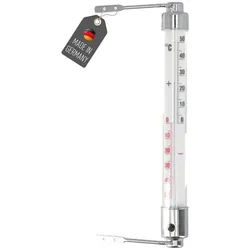 Lantelme Fensterthermometer Wiener Metall Thermometer Analog Außen Fenster Garten Außenthermometer, Temperatur Analog -50 bis 50°C, Außenthermometer, 20cm Lang Gartenthermometer, Deutsche Herstellung silberfarben|weiß