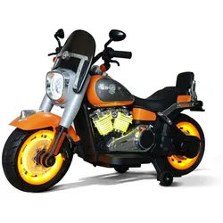 BoGi Elektro-Kindermotorrad Elektro-Kindermotorrad BJML818 12V – 55W Motor, LED, USB, Bluetooth, Fahrspaß für Kinder mit Stil – BJML818 orange