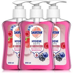 Sagrotan Handseife Brombeere und Waldfrüchte ‚Äì Hygienische Flüssigseife 3x250 ml