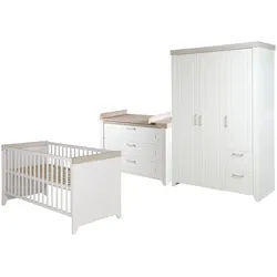 Roba Babyzimmer-Set Felicia II, 3-teilig , Weiß , Holzwerkstoff , 76x82x144 cm , Hergestellt in Europa , Babymöbel, Babyzimmer-Sets