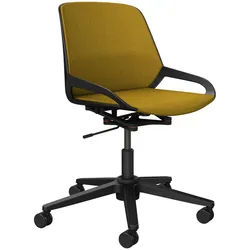 Aeris Drehstuhl , Gelb, Schwarz , Metall, Kunststoff , Drehkreuz , 70x68x40 cm , Made in Germany , Typenauswahl, Wippfunktion, Sitzfläche 360° drehbar , Büromöbel, Bürostühle, Drehstühle