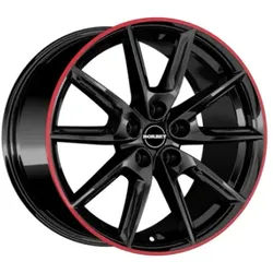 Borbet Lx18 Black Glossy Rim Red 8x18 ET 48 5/114.3 Alufelge Rot