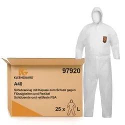 KLEENGUARD® A40 Schutzanzug, 25 Stück 97920 , 1 Paket = 25 Anzüge, Größe L
