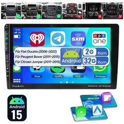 ESSGOO DAB+ Für Fiat Ducato 2006-2023 Carplay Android 15 Autoradio GPS Wifi Autoradio (DAB (optional), DAB+ (optional), 4+64GB(optional), RDS, AM, FM, Carplay Android Auto Bluetooth EQ USB GPS Navi WIFI Touchscreen) schwarz
