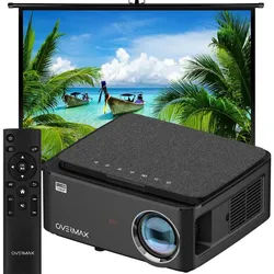 Overmax MULTIPIC 5.1 Beamer (3800 lm, 4000:1, 1920 x 1080 px, TV-Apps 3800 Lumen SCREEN MIRRORING 200" Wi-Fi) schwarz