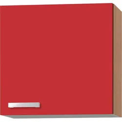 Hängeschrank »Odense«, 60 cm breit, 57,6 cm hoch, mit 1 Tür, rot/buche, 10826226-0 B/H/T: 60 cm x 57,6 cm x 34,6 cm