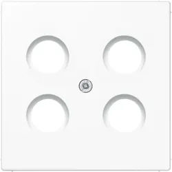 Jung LS990-4SAT1WW Abdeckung für 4-Loch SAT-TV-Steckdose (Hirschmann) 1-fach, Thermoplast, Serie LS, alpinweiß