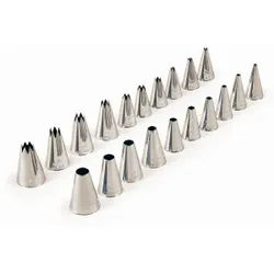 HYGOSTAR® Spritztüllen, 10-teilig, Rund oder Sternförmig, aus Edelstahl, rund
