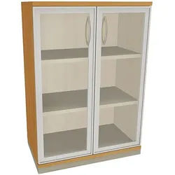 fm Büromöbel Aktenschrank »Sidney« 3 OH klare Acrylglastüren braun, 80x113.3x44.2 cm