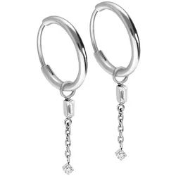 Titan Ohrclicker Creolen 2 KRISTALLE + KETTE