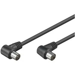 TV Anschlußkabel, koaxial Anschluss Kabel Winkel schwarz 1,5 Meter