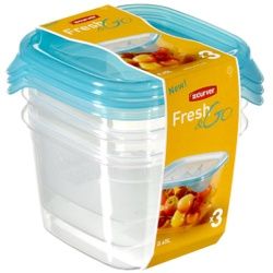 CURVER FRESH & GO Frischhaltedose, 3-tlg, Vorratsdosen aus Kunststoff, 1 Set: 3 x 0,45 Liter