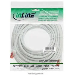 Inline S/FTP (PiMf) Cat.6 Patchkabel 20m 250MHz, PVC, Kupfer, weiß