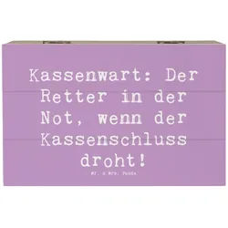 Mr. & Mrs. Panda Dekokiste 19 x 12 cm Spruch Kassenwart: Der Retter in der Not, wenn der Kassens (1 St) lila