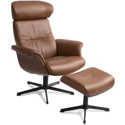 CONFORM Sessel Timeout Relaxsessel mit Hocker - Western Cognac