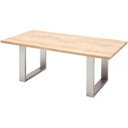 Livetastic Esstisch , Holz, Metall , Balkeneiche , massiv , U-Form , 100x77x200 cm , Holzmöbel, Holztische, Esstische Holz, Massivholztische