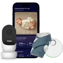 Owlet Dream Sock + Cam 2 - Medizinisch zertifiziertes Baby-Pulsoximeter mit Babyphone 1 St blau