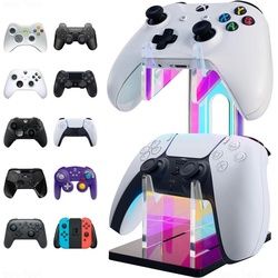 HYTIREBY Controller Halter für PS5/PS4/Xbox/Stadia/Switch Pro Controller Controller-Halterung, (Universale Controller Halterung, Controller Ständer transparent) weiß