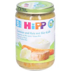 Hipp Babytopf Gemüse und Reis mit Bio-Kalbfleisch nach 8 Monaten