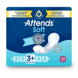 Attends soft Inkontinenzeinlagen, Hygieneeinlagen für Erwachsene, Nr. 3 - extra plus, 1 Packung = 10 Einlagen, Stärke 3