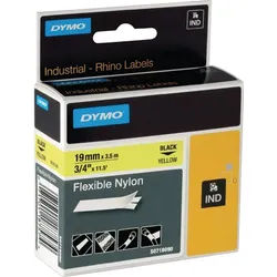DYMO Druckerband Rhino Nylon-Schriftband 18491 19mm x 3,5m schwarz/gelb