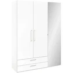 Cantus Kleiderschrank , Weiß , Metall , 6 Fächer , 2 Schubladen , 151.3x213.6x59.3 cm , Made in Germany , in verschiedenen Holzdekoren erhältlich , Schlafzimmer, Komplette Schlafzimmer und Serien, Schlafzimmerserien
