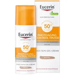 Eucerin® Photoaging Control Tinted Face Sun Gel Creme LSF 50+ – Anti Aging Sonnenschutzcreme für empfindliche Haut Mittel 50 ml Unisex 50 ml Sonnenschutzcreme