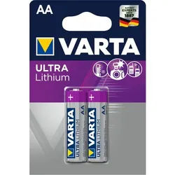 Varta Lithium Batterie AA, Mignon, 6106, Varta Ultra Lithium, 1,5V, 2er Blister