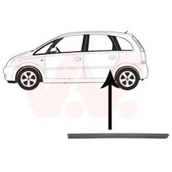 VAN WEZEL Zier /Schutzleiste, Tür schwarz hinten links für Opel Meriva A 3781405