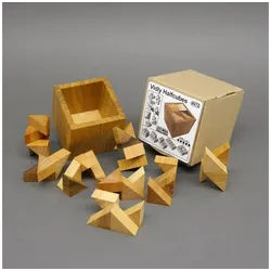 ROMBOL Denkspiele Spiel VIDLY HALFCUBES - interessantes, schwieriges Packing-Puzzle, 3D-Puzzle, Holzspiel