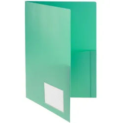 FolderSys Angebotsmappe A4 PP runde Taschen vollfarbig grün Packung mit 10 Stück