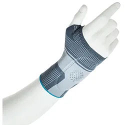 Thuasne Manu-Go Handgelenkbandage aus 3D-Gestrick entlastet und stabilisiert das Gelenk 1 St grau