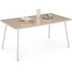 Idimex Gartentisch Volonte , Beige , Glas, Metall , Mode , 160x75x90 cm , Gartenmöbel, Gartentische, Gartentische