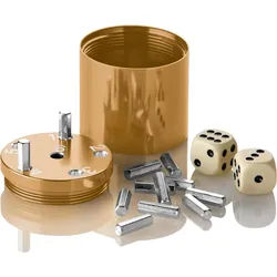BestSaller Spiel Piatnik 3002 - SUPER SIX Travel Alu, Gold, Premium, 5+Ø5cm, Reisesp...
