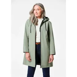 GOLDNER Funktionsjacke Wetterfeste Regenjacke mit Kapuze Reflektierende Kapuzenjacke mit Reißverschluss, Gehschlitz, Langarm grau|grün 40