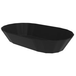 Snackschalen To Go, oval, 200 x 115 x 40 mm, Wiederverwendbare Mehrwegschalen für warme und kalte Speisen, 1 Stück, Farbe: schwarz