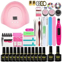 KINSI Lichthärtungsgerät Nagellack Set, 8ml, DIY Nagelkunst, Nagelkunst set,Mit Maniküre-Licht, Komplettes Maniküreset für Anfänger/professionelle Nagelkünstler