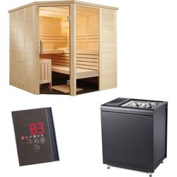 Sentiotec Sauna Komplettset Alaska Corner | Concept R Combi | 5 Pers.